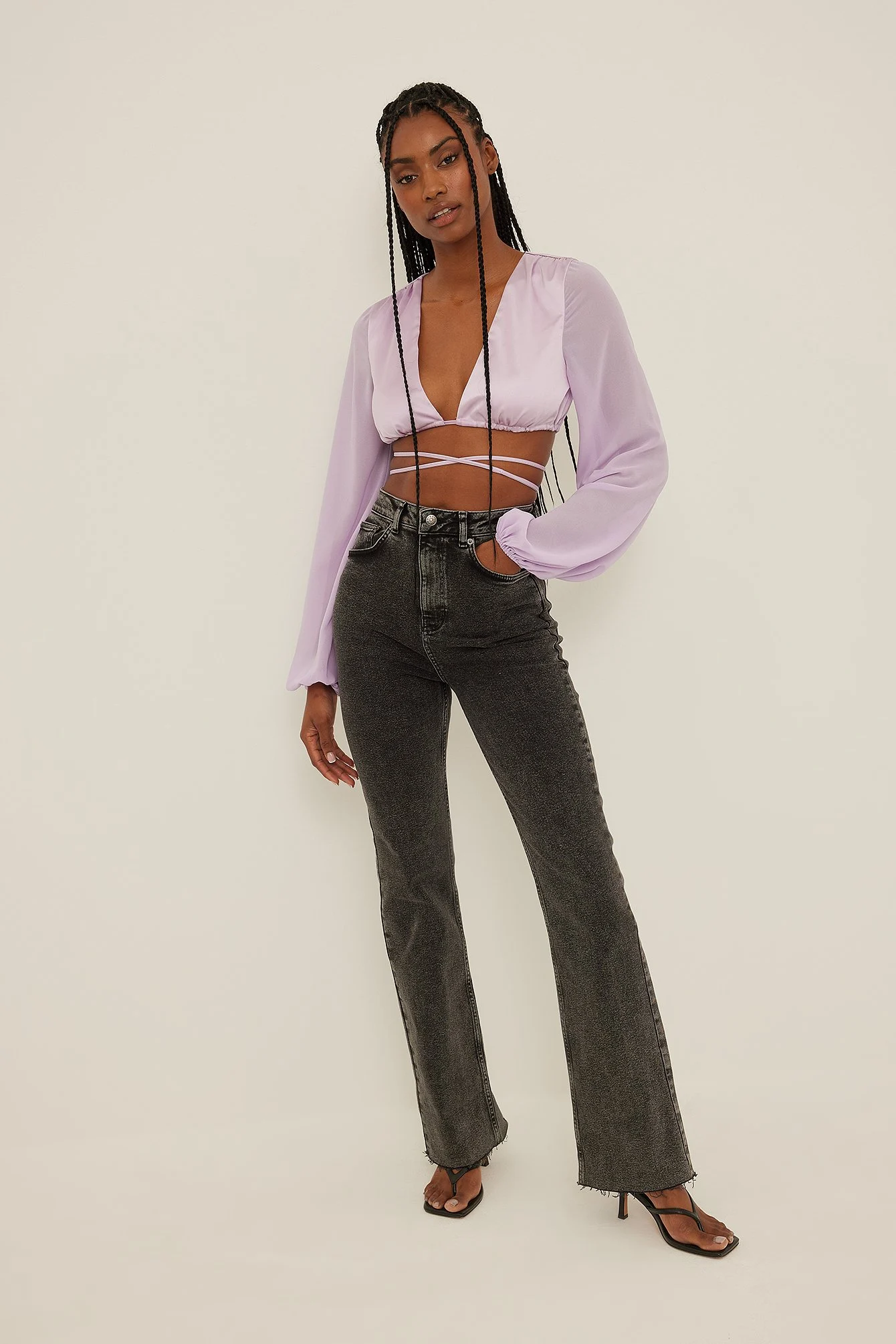 Bluse mit Schnürung in Taille