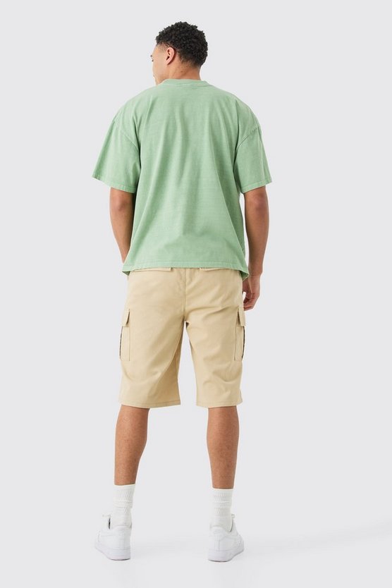 Lockere Cargo-Shorts mit elastischem Bund