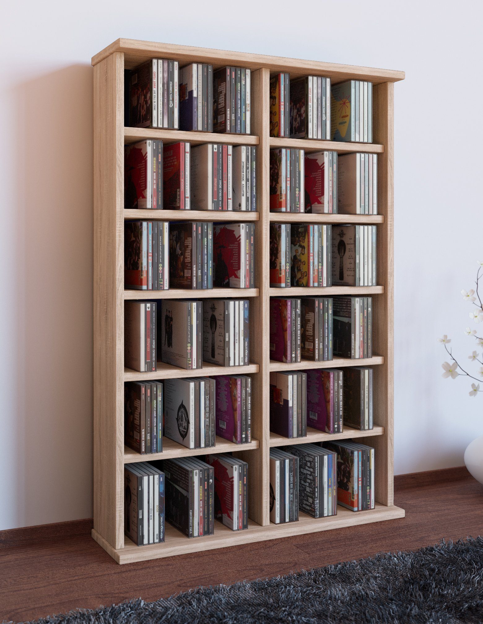 VCM CD-Regal Holz CD DVD Stand Regal Schrank Ständer Ronul, 1-tlg.