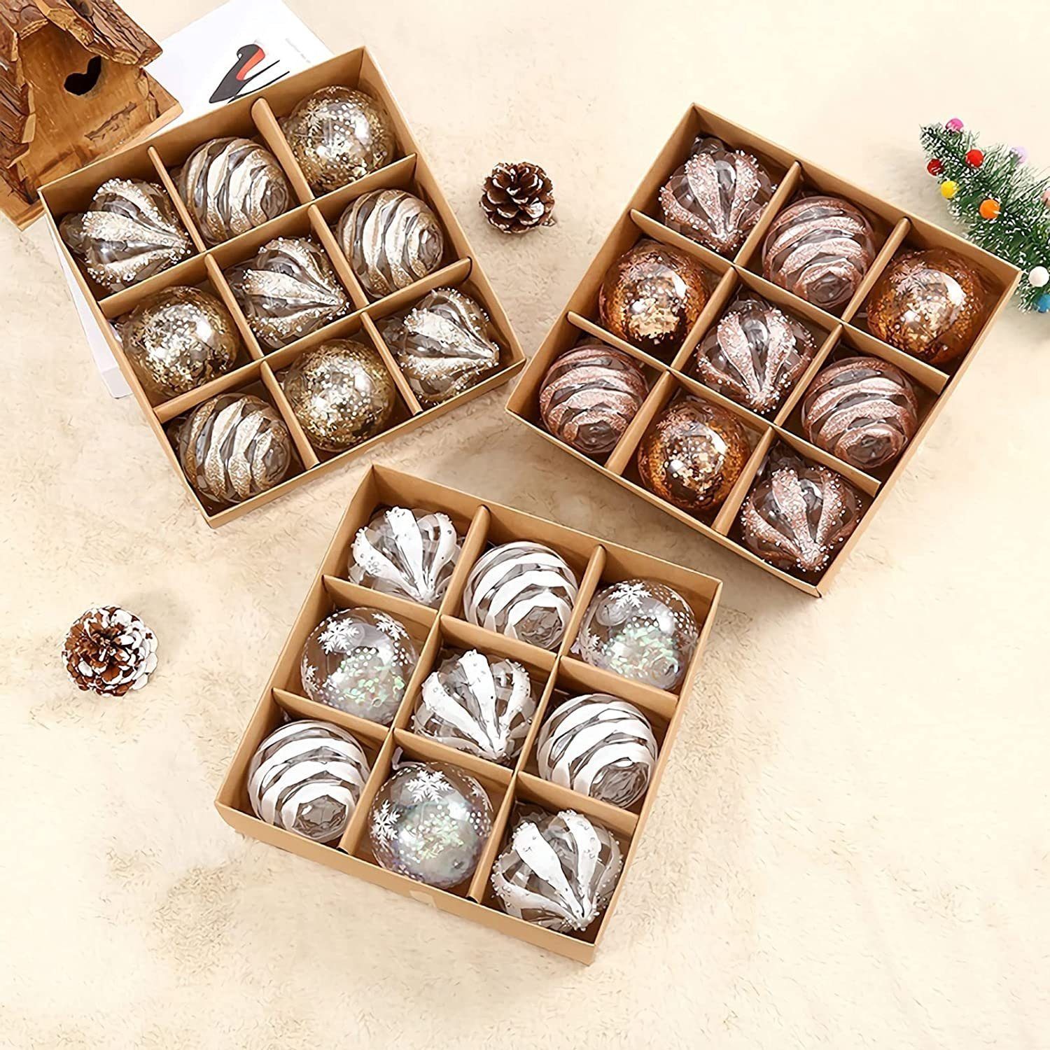 DOPWii Weihnachtsbaumkugel 9er Weihnachtskugeln Christbaumkugeln