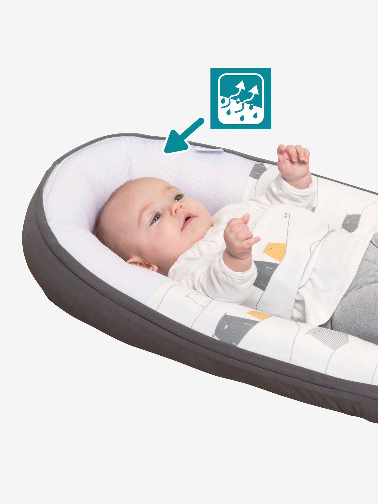 Réducteur de lit évolutif BABYMOOV Doomoo Cocoon bear grey