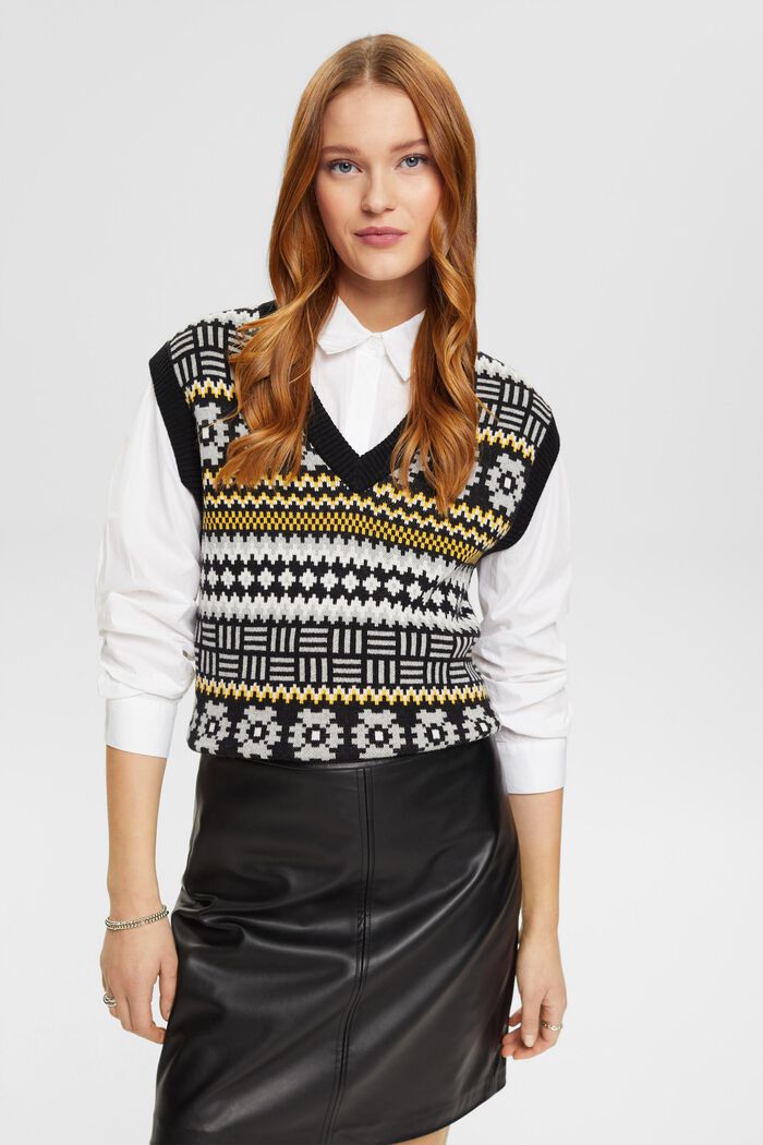Tanktop mit V-Ausschnitt und Fair-Isle-Jacquard