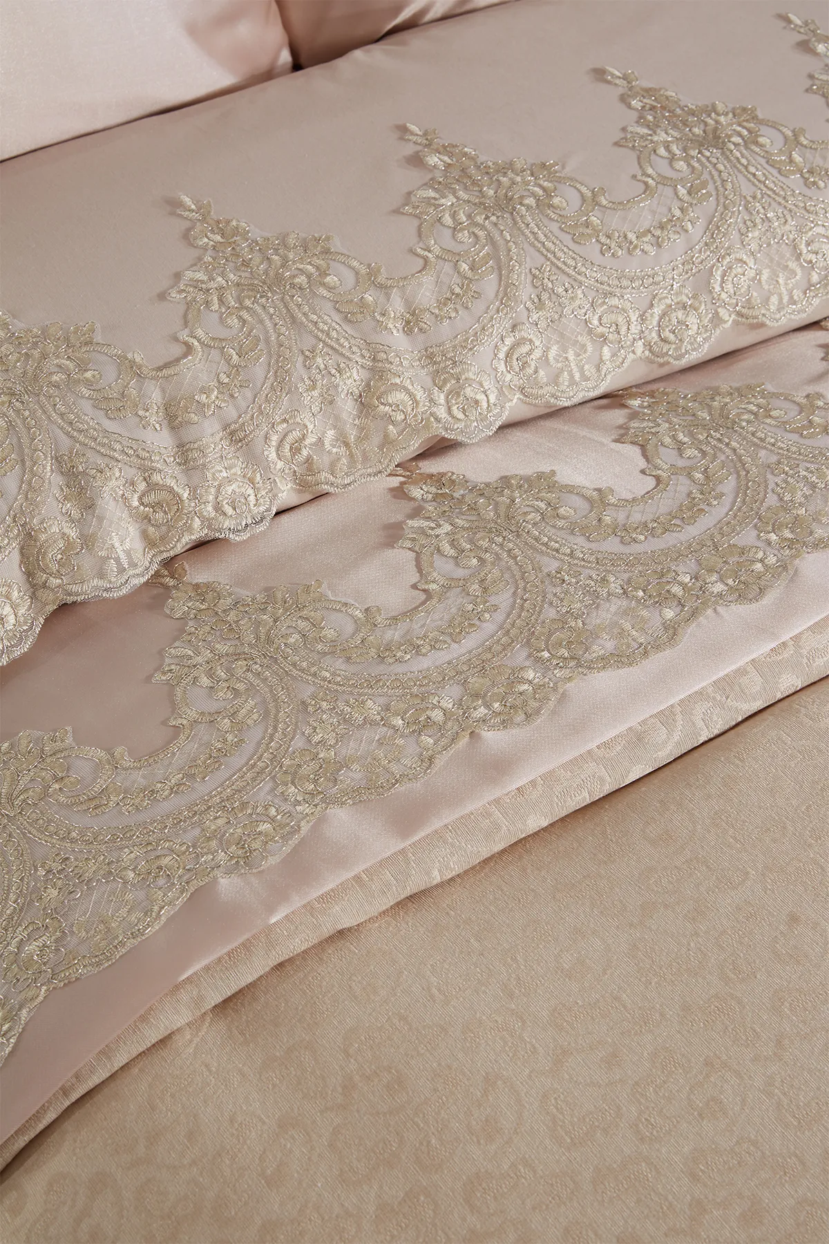 Çeyiz Diyarı  Französisch geschnürtes Diana-Brautset, 7-teilig, Beige
