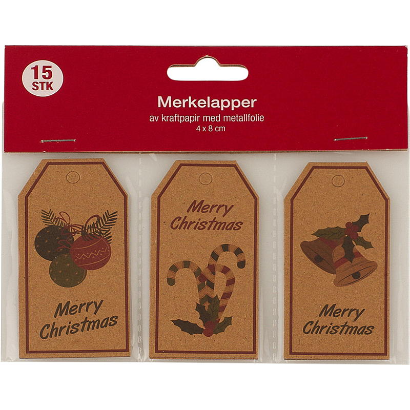 Home Gavemerkelapp 15-pk nisse Kraft