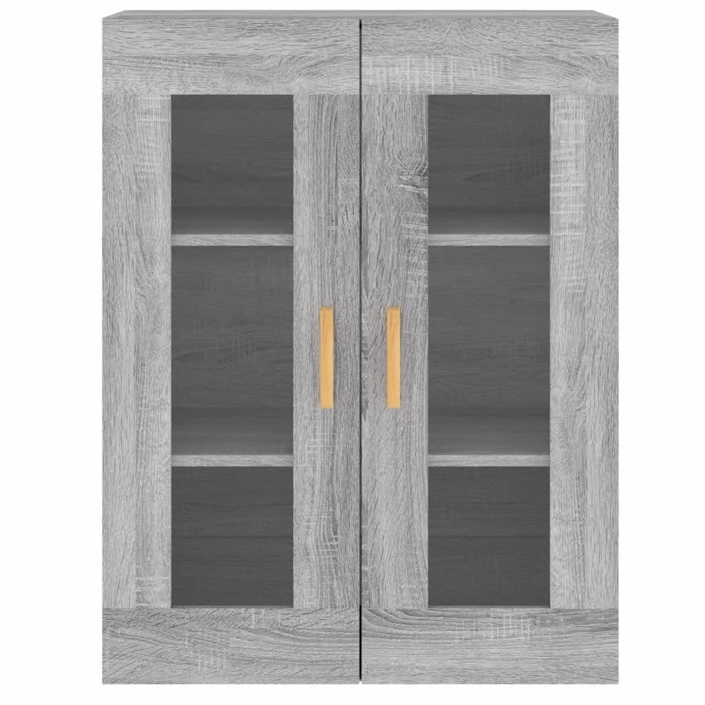 vidaXL Anrichte Wandschränke 2 Stk Grau Sonoma Holzwerkstoff Glas Vitrine Hängeschrank