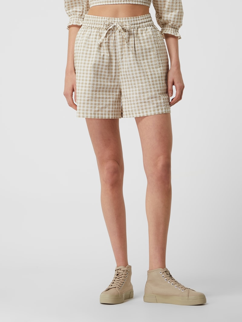 Shorts aus Seersucker Modell 'Ivory' in sand