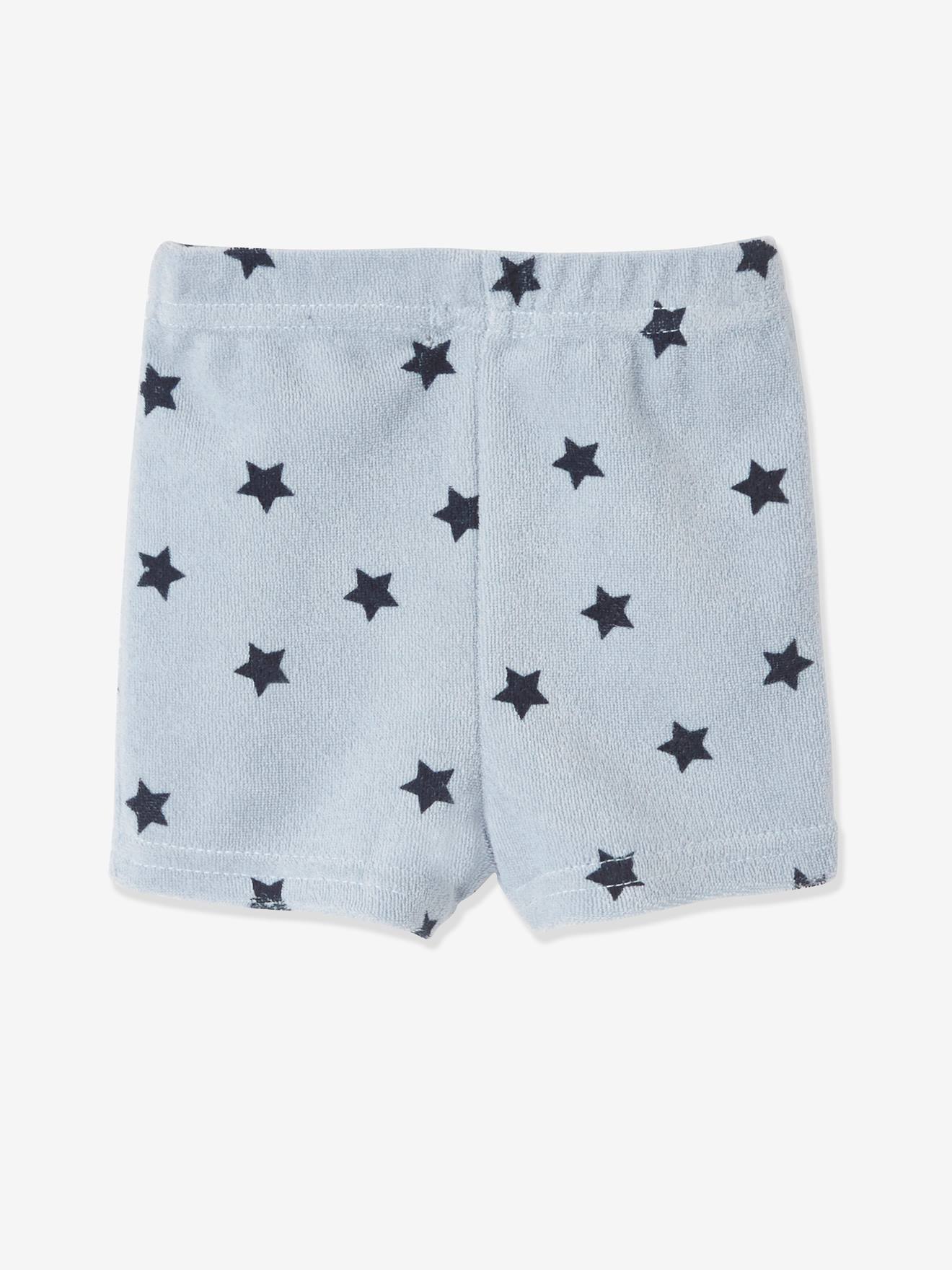 Vertbaudet 4er-Pack Baby Shorts, Frottee Oeko-Tex - pack blau sterne