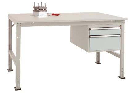 Manuflex Arbeitstisch Complete Universal Kunststoff, Stahl Lichtgrau 1.500 x 800 mm