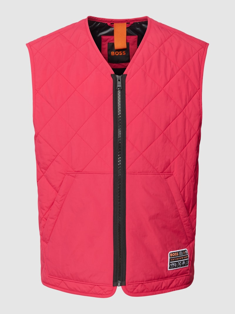 Steppweste mit Label-Patch Modell 'Okella' in pink