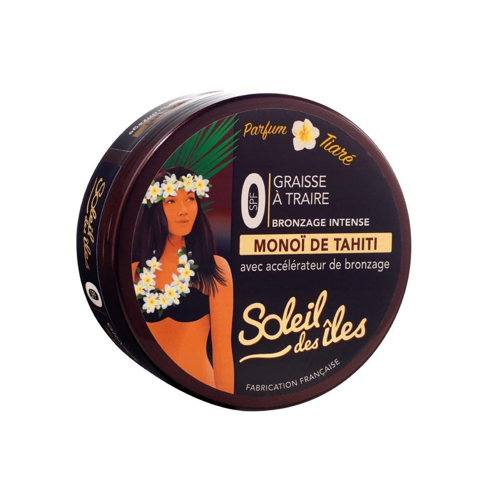 soleil des îles Graisse à traire BRONZAGE INTENSE SPF0 parfum tiaré PRODUIT SOLAIRE