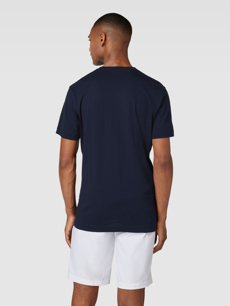 T-Shirt mit Label-Print in marineblau
