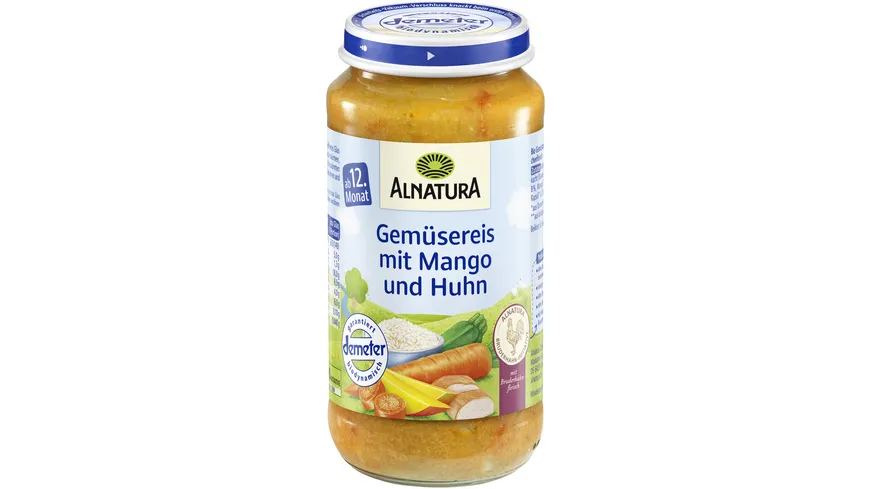 Alnatura Bio Gemüsereis mit Huhn, Babygläschen (ab 12. Mon.) 250 g