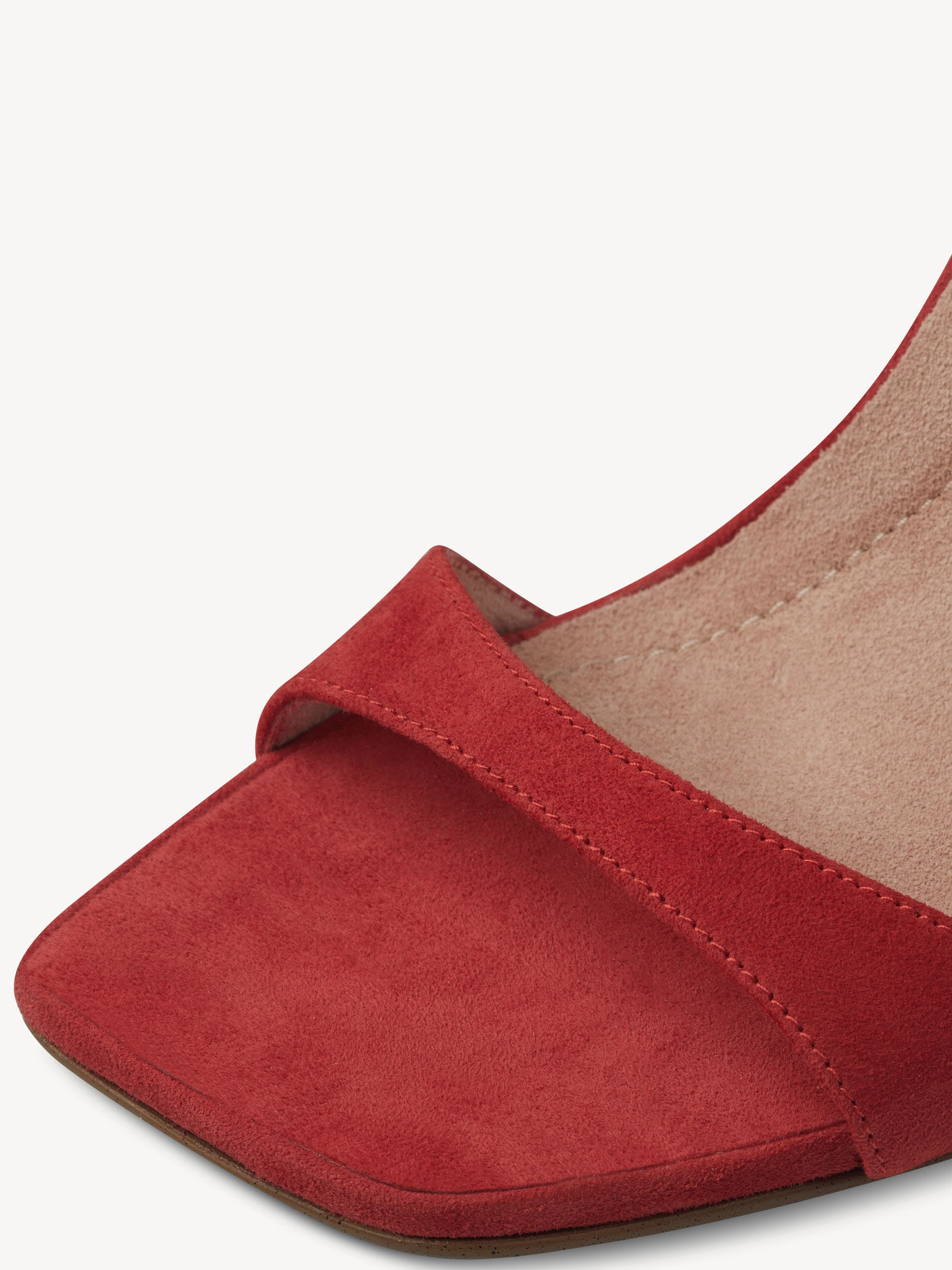 Sandale à talon en cuir - orange