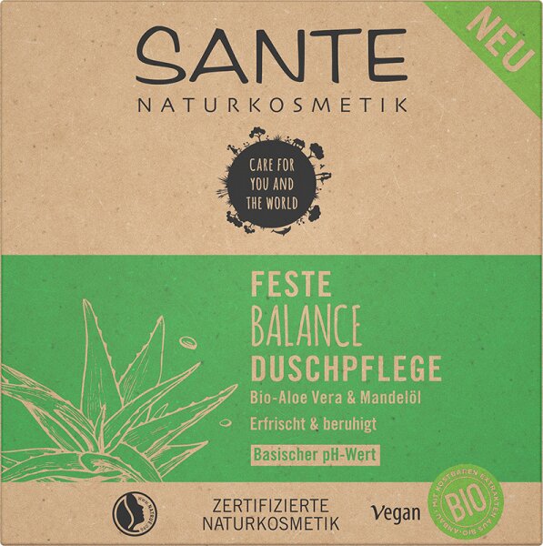 Sante Feste Balance Duschpflege Bio-Aloe Vera & Mandelöl Seife Festes Duschgel