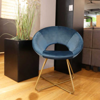 Home Deluxe Samtstuhl SELESA Blau