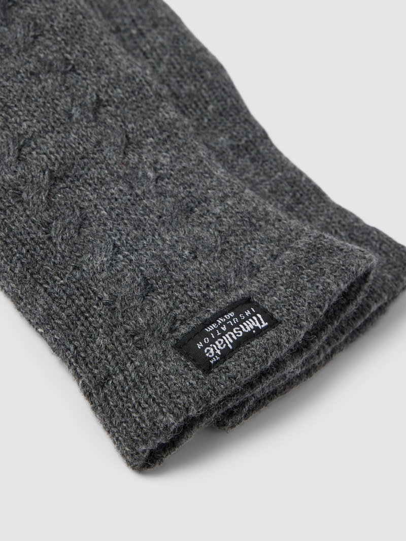 Handschuhe mit Label-Detail in anthrazit
