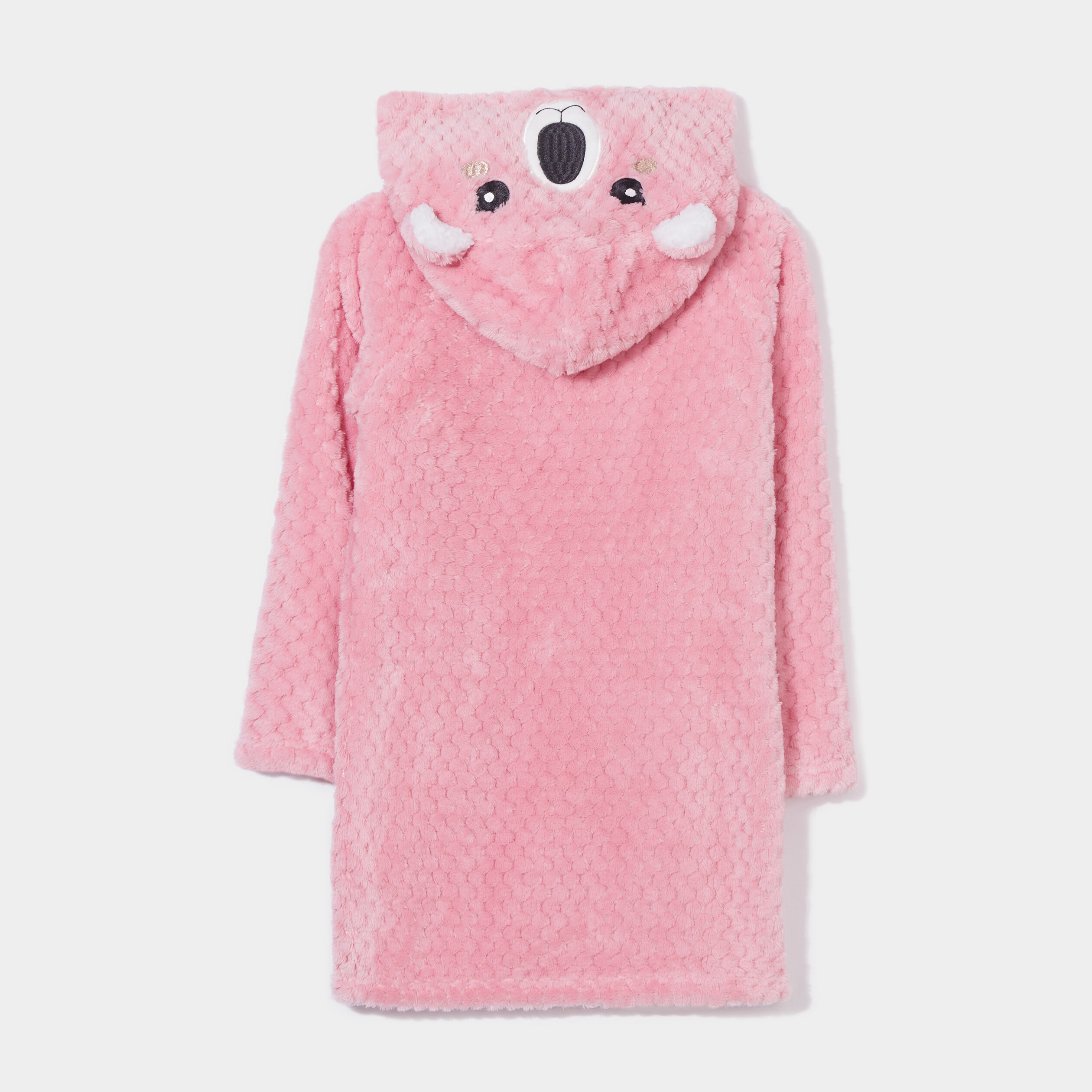 Peignoir pilou zippé à capuche rose fille | La Halle