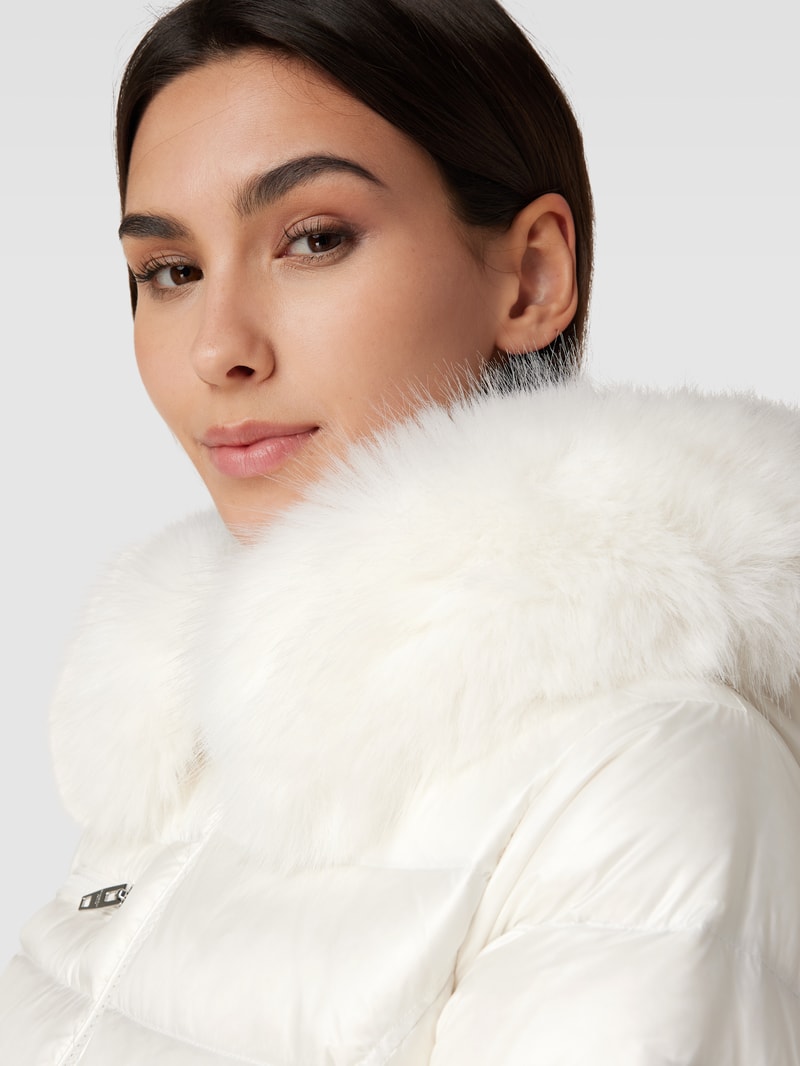 Daunenjacke mit Kunstfellbesatz Modell 'CATI' in weiß