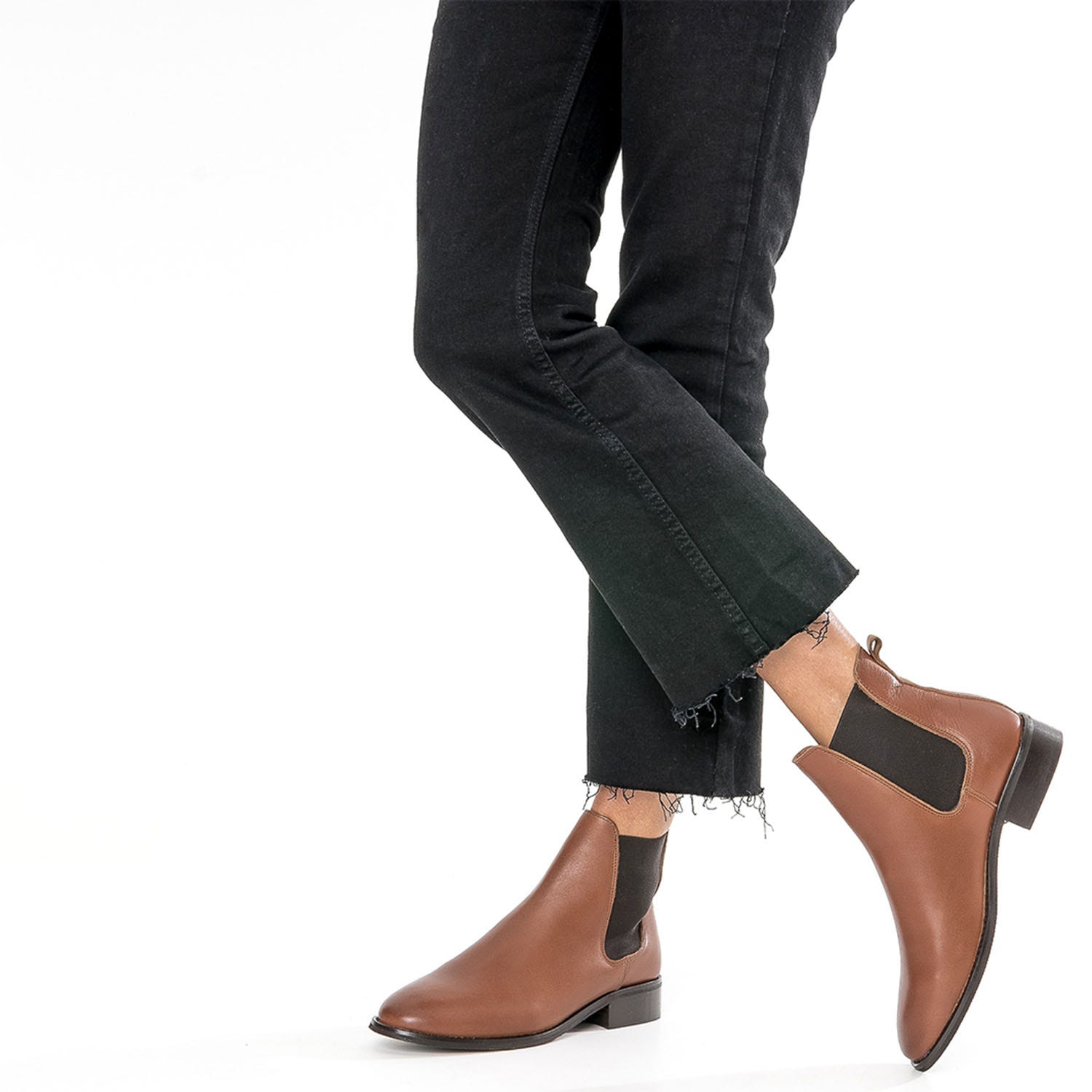 Chelsea boots cognac en cuir