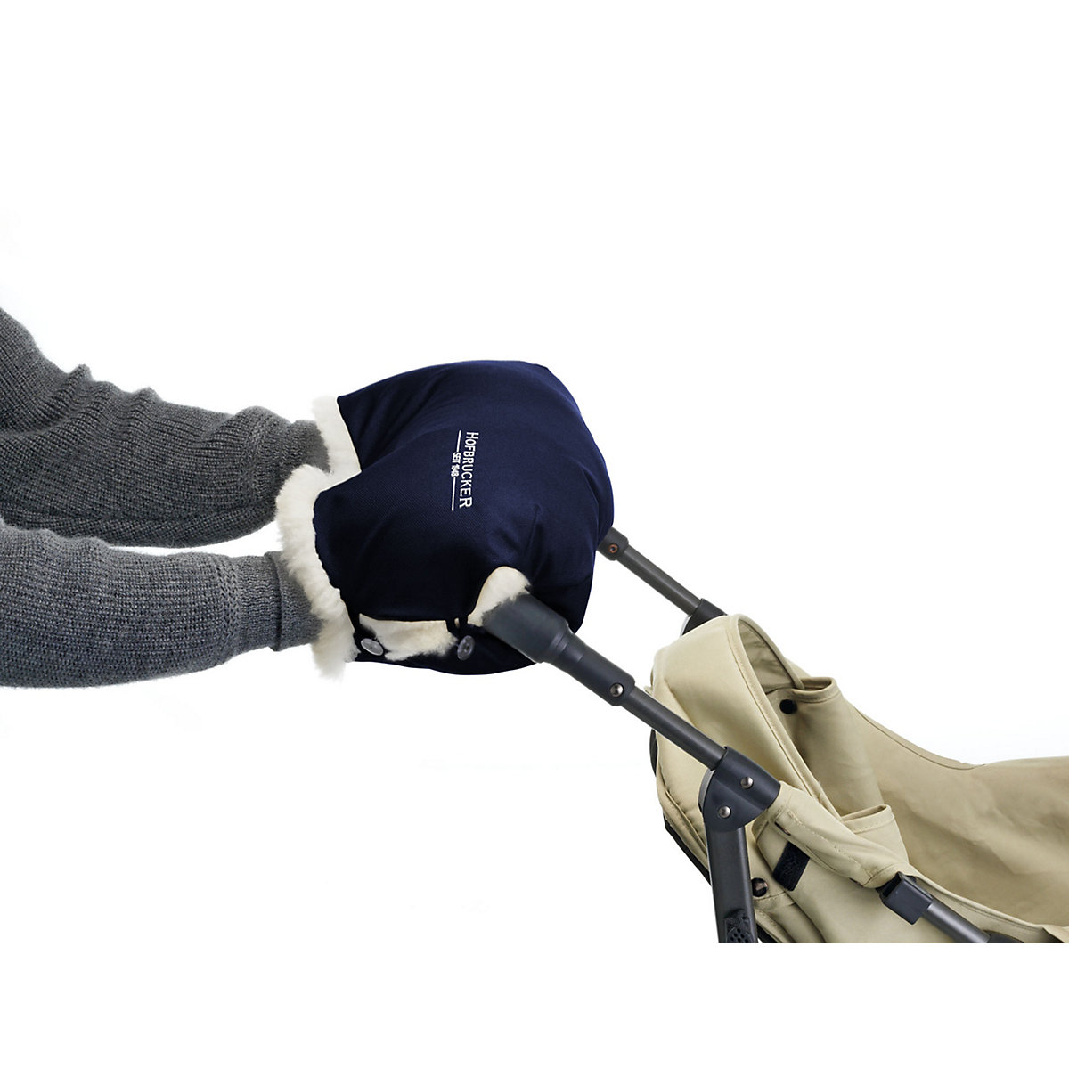 Oliven Lammfell Handmuff Fußsäcke
