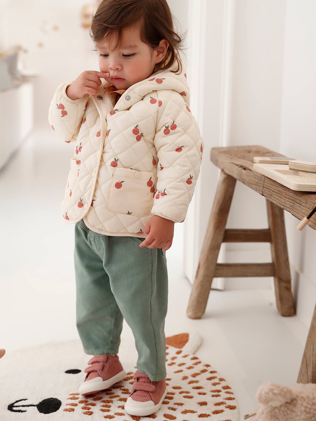 Vertbaudet Baby Steppjacke mit Recycling-Polyester - wollweiß