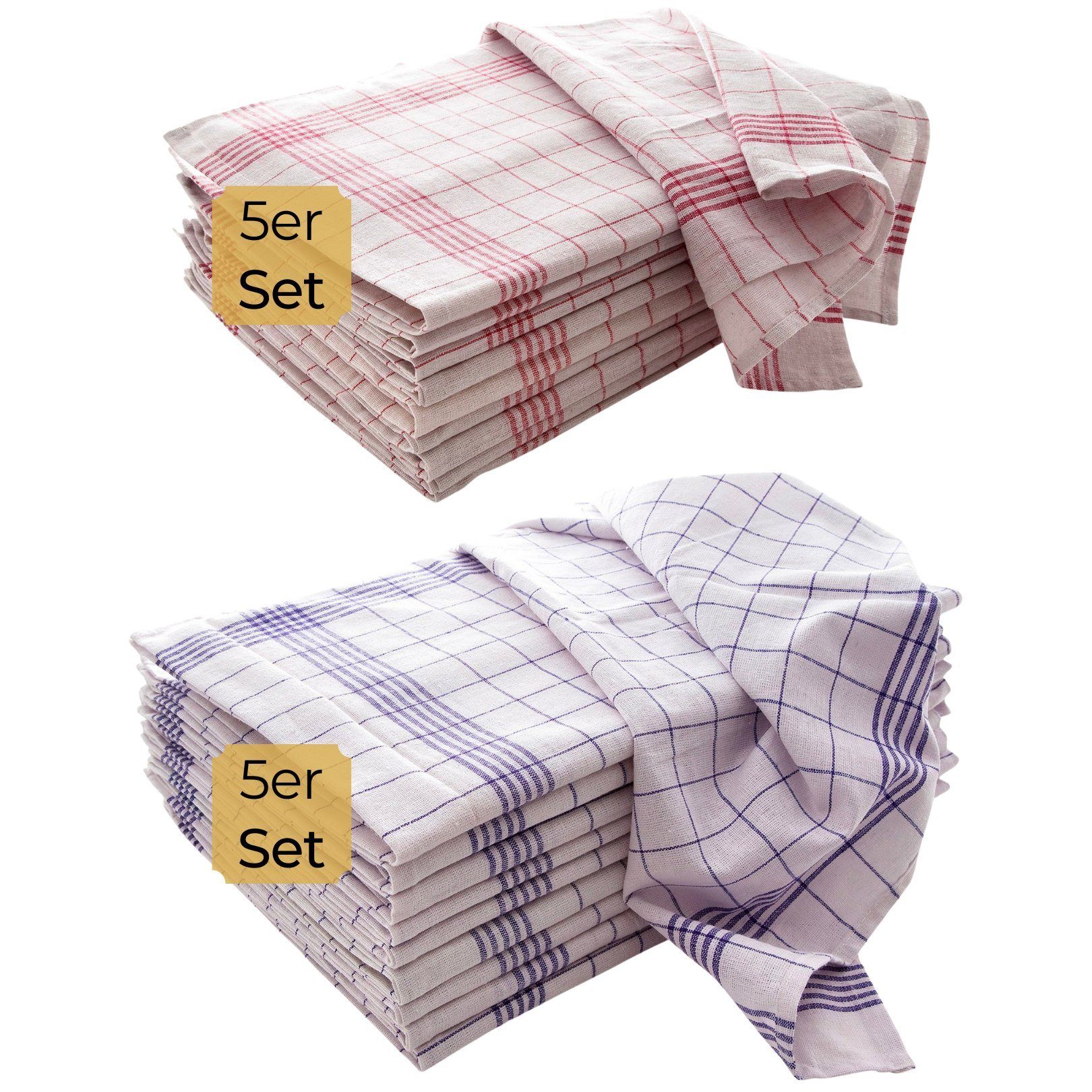 Hometex Premium Textiles Geschirrtuch Trockentuch, Allzweck-Tücher kariert 50x70 cm aus 100% Baumwolle, Premium-Qualität - Vielfältig einsetzbares 10er Set