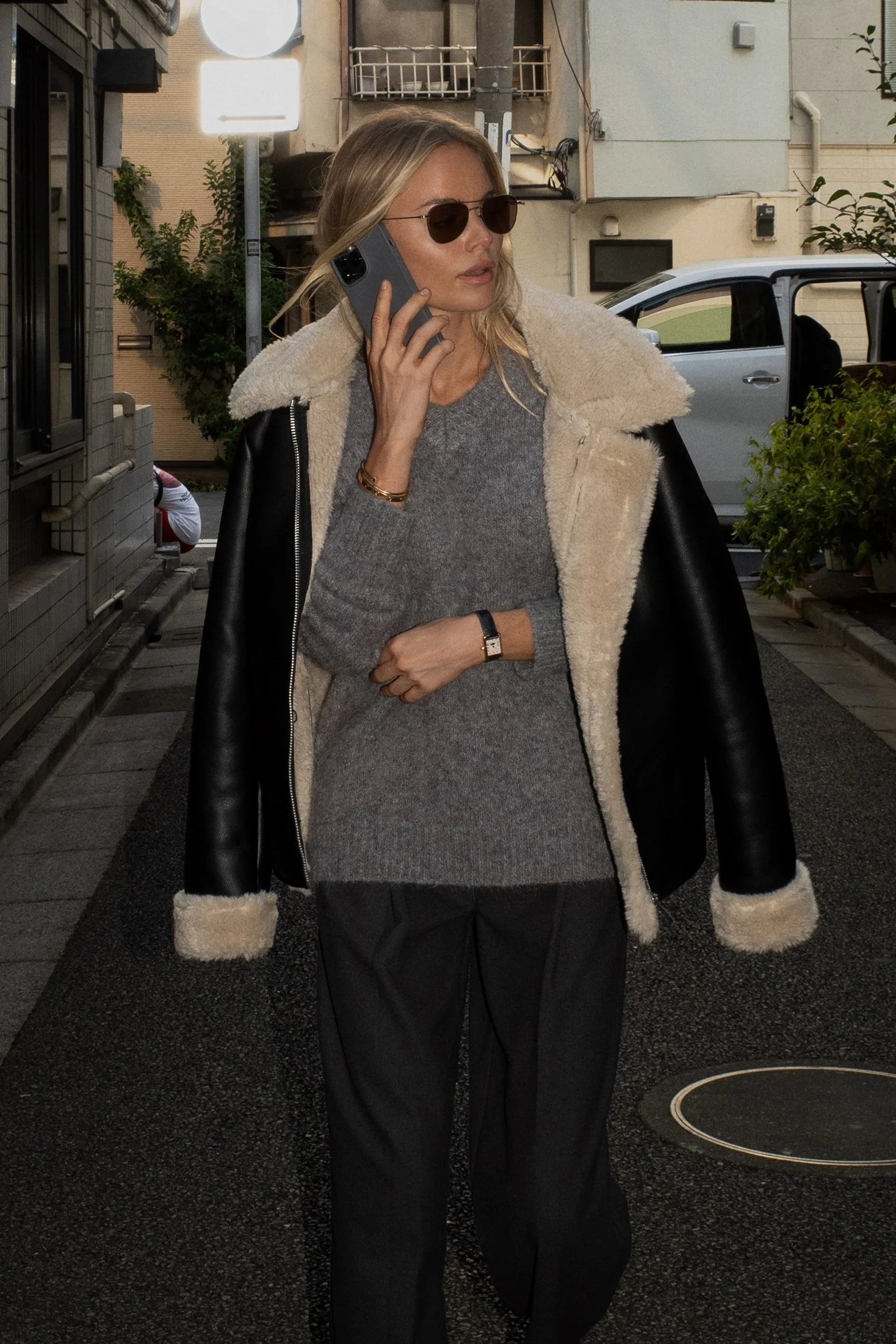 Pullover mit V-Ausschnitt aus Wollmischung