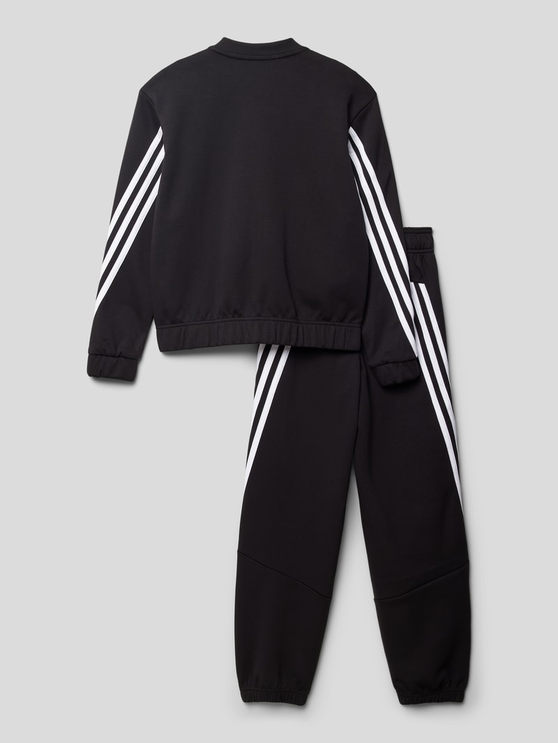 Sweatanzug mit labeltypischen Streifen in schwarz