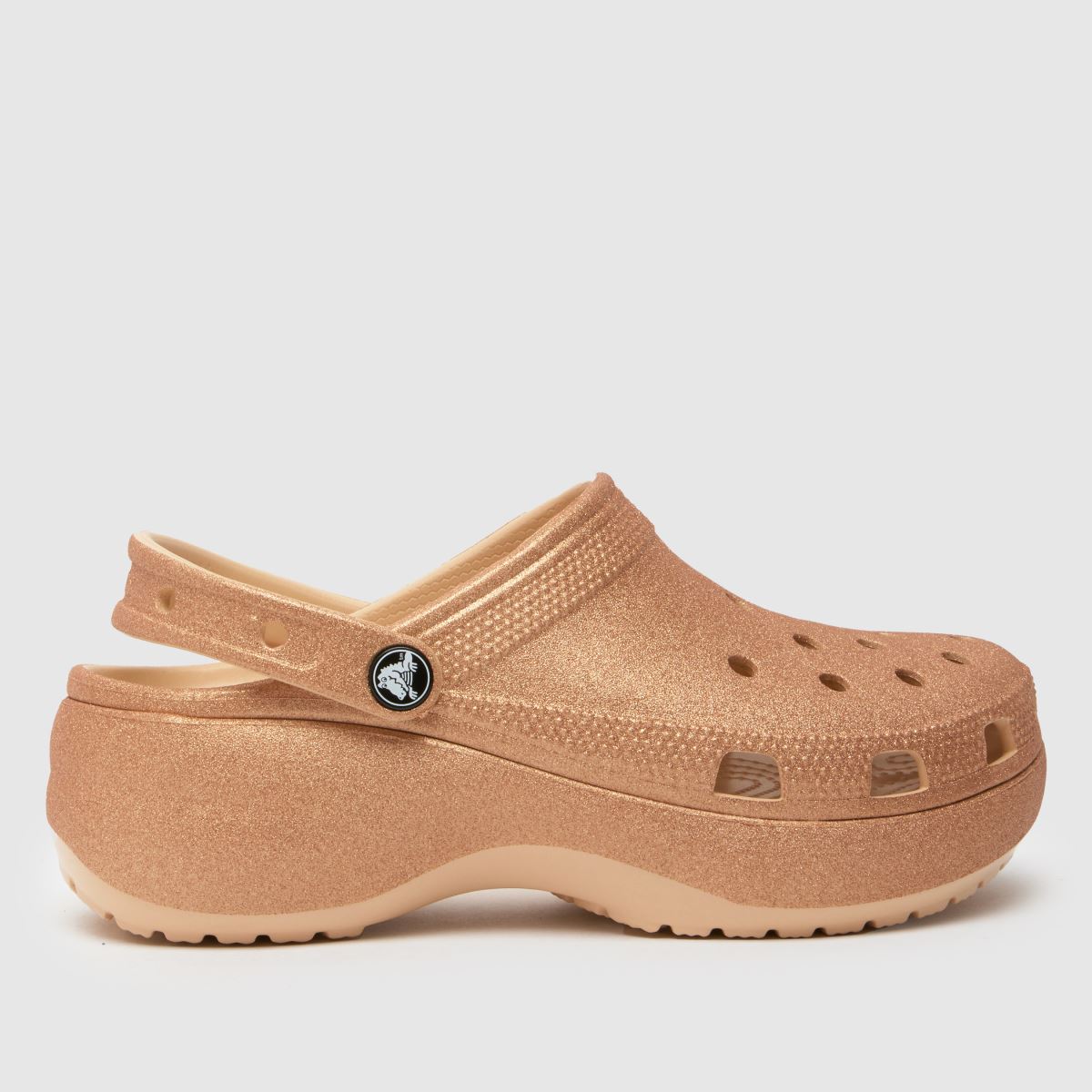 Crocs klasični sandali s platformo in bleščicami v zlati barvi