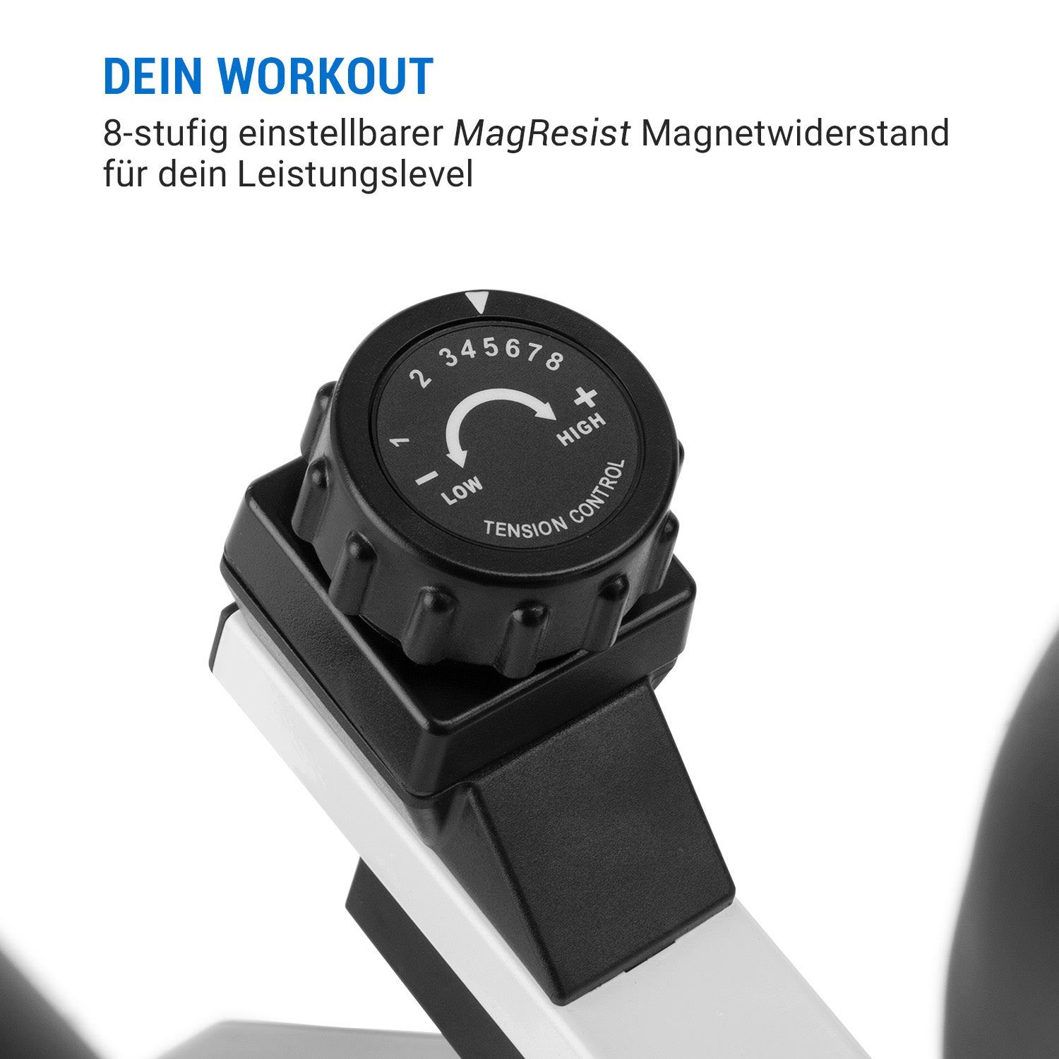 Capital Sports Fahrradtrainer Azura Desk Bike Heimtrainer 7,5 kg Schwungmasse Riemenantrieb (gepolsterte Griffe aus PU-Schaumstoff), Standfahrrad Heimtrainer Hometrainer Fahrrad klappbar Cardio Trainingsgerät Ausdauertraining Fitness Fahrrad