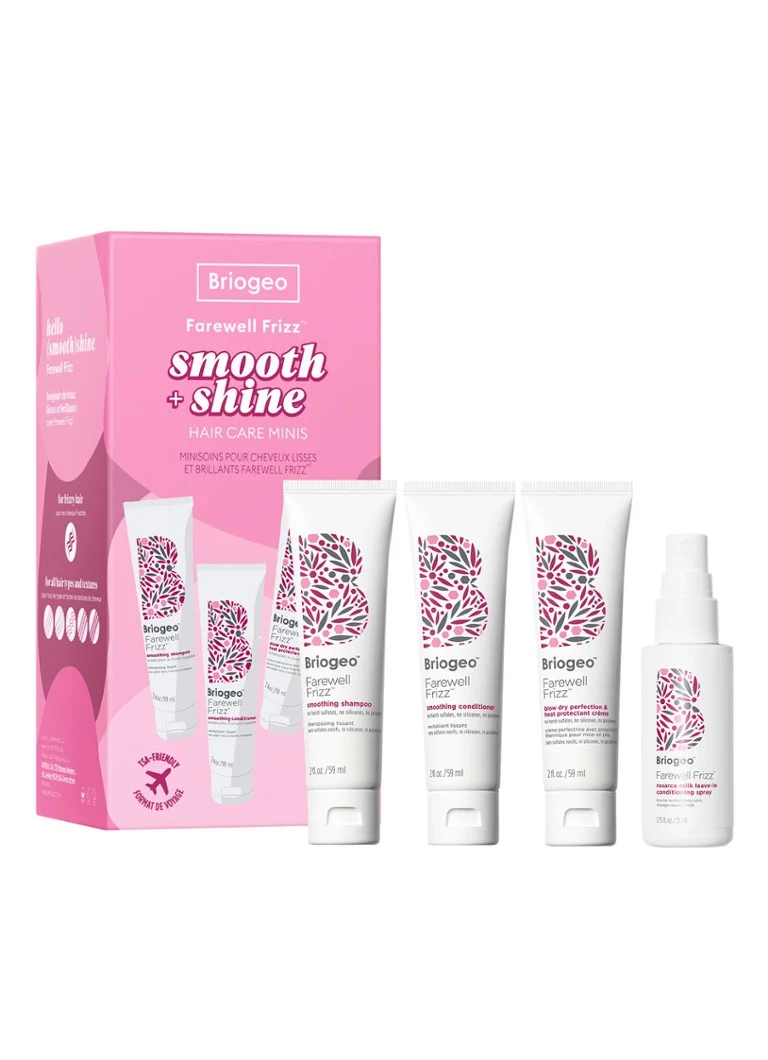 Cestovní sada péče o vlasy Briogeo Mini Farewell Frizz Smooth + Shine - cestovní sada péče o vlasy