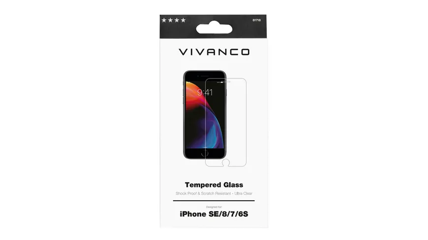 Vivanco 2D Displayschutzglas für iPhone SE (2.Gen)