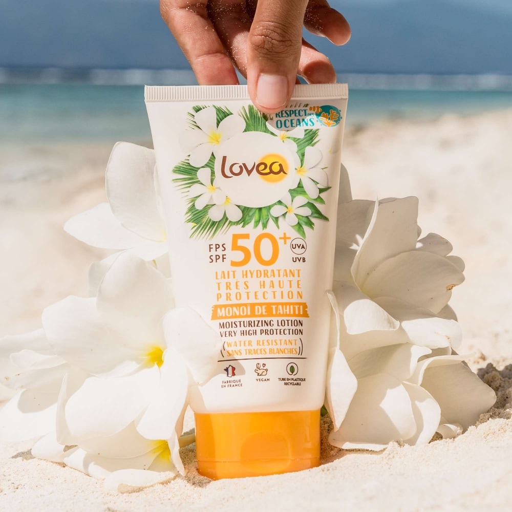 lovea Lait Hydratant FPS 50+ Très Haute Protection Monoï de Tahiti Lait Protecteur Solaire - Hydratant