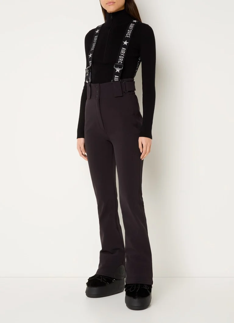 Airforce Christie high-waist flared-fit ski pants with detachable suspenders