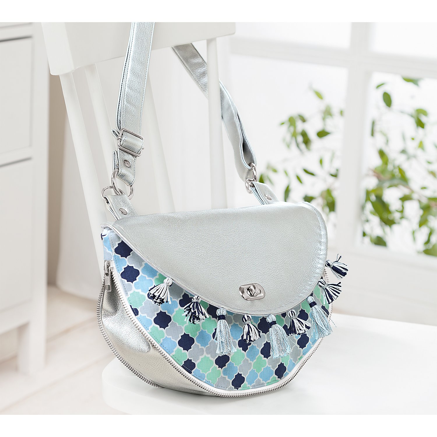 buttinette Drehverschluss für Taschen, Größe: 35 x 20 mm, silber, 2 Stück