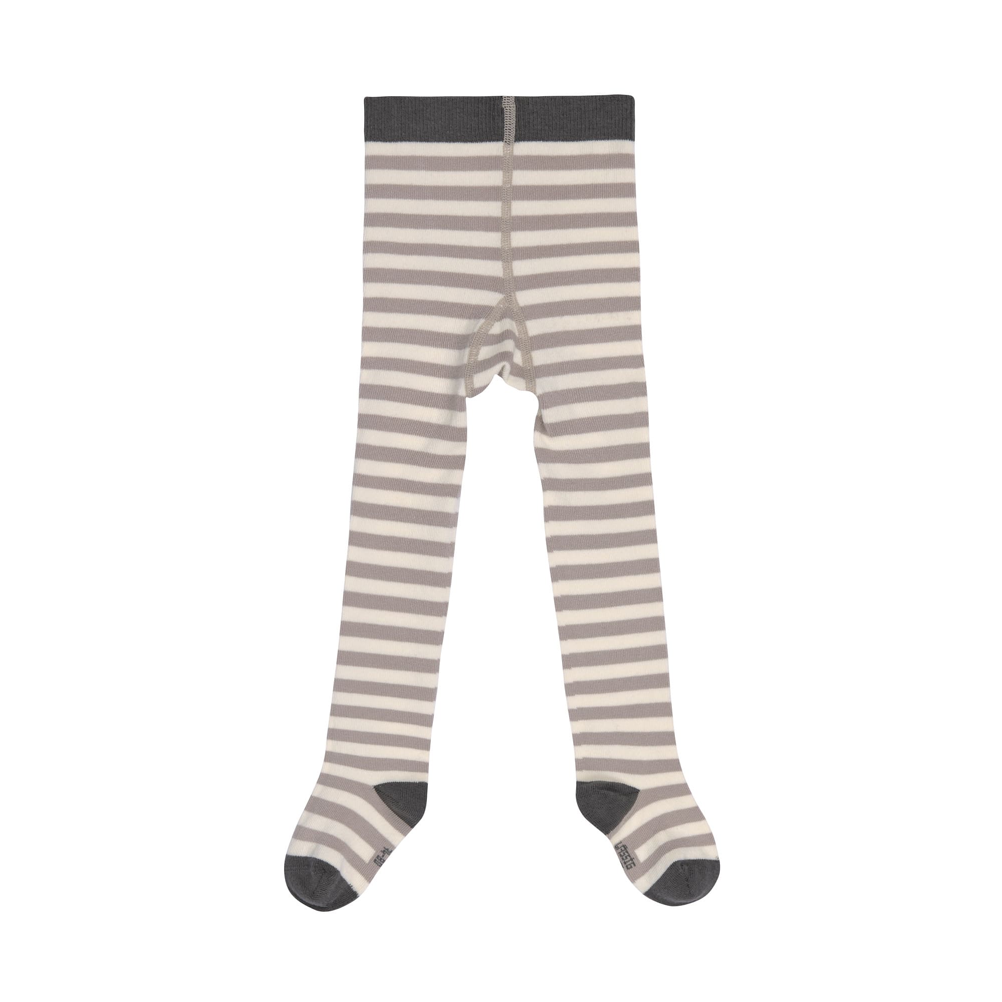 Strumpfhose GOTS - Tights, Streifen Taupe Weiß