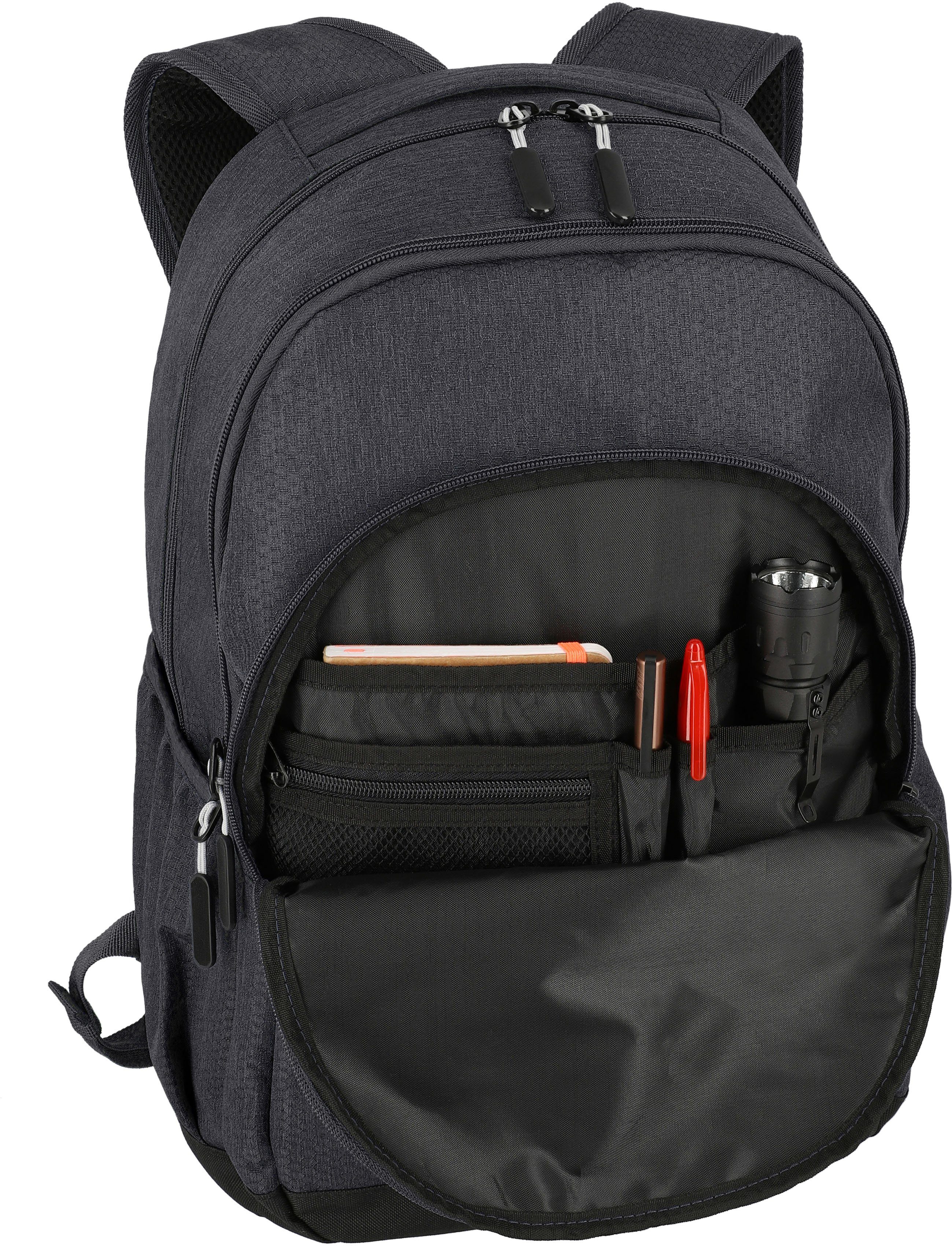 travelite Laptoprucksack Kick Off L, 45 cm, anthrazit, mit 15,6-Zoll Laptopfach