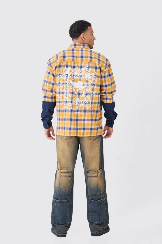 Kastiges kariertes Jersey-Overshirt