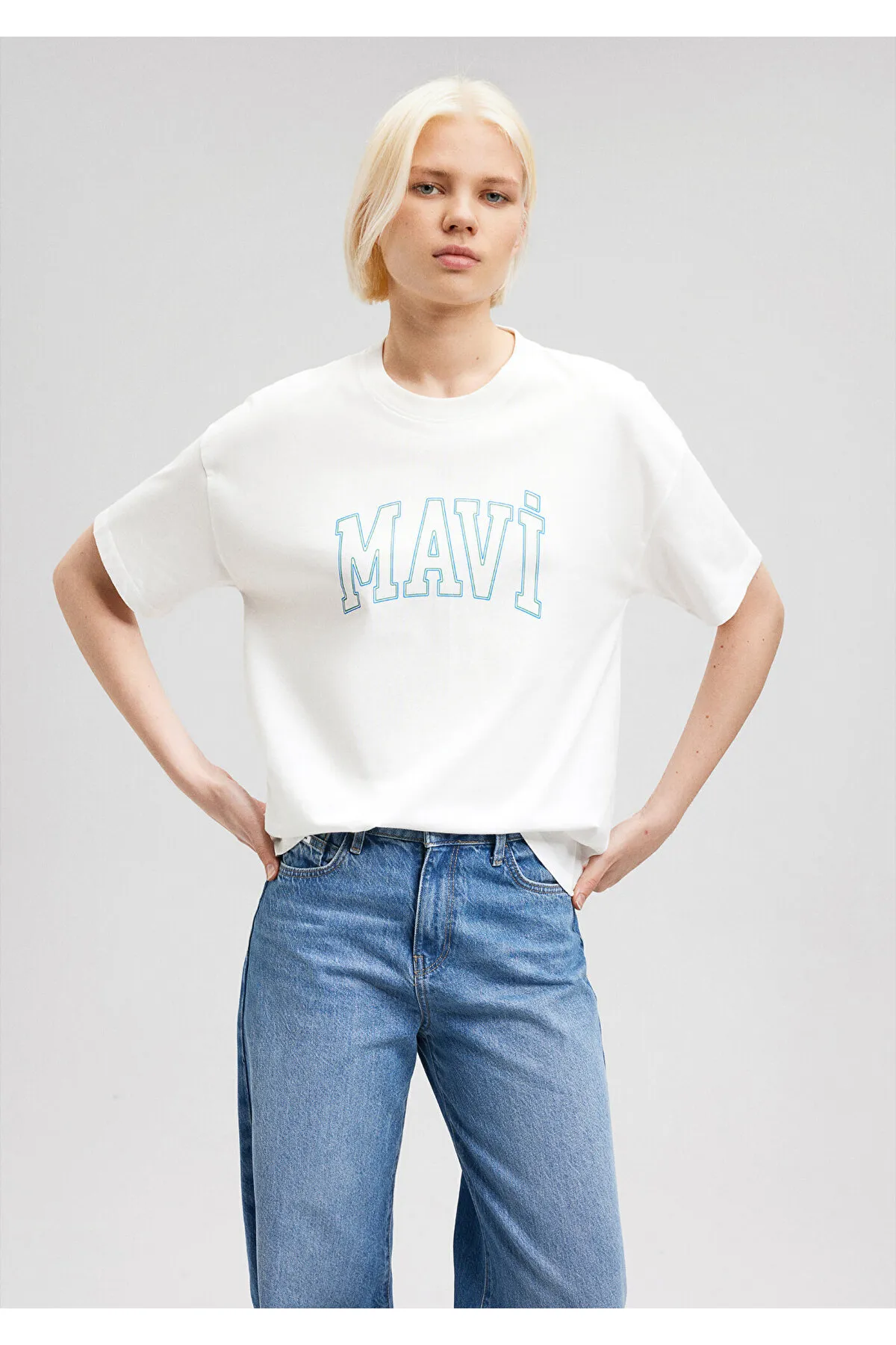 Mavi  Weißes T-Shirt mit Logo-Print, reguläre Passform / normaler Schnitt 1611193-81964