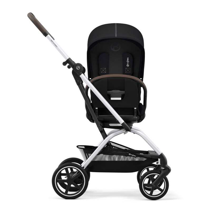 Poussette compacte Eezy S Twist + 2 Moon Black châssis silver Cybex