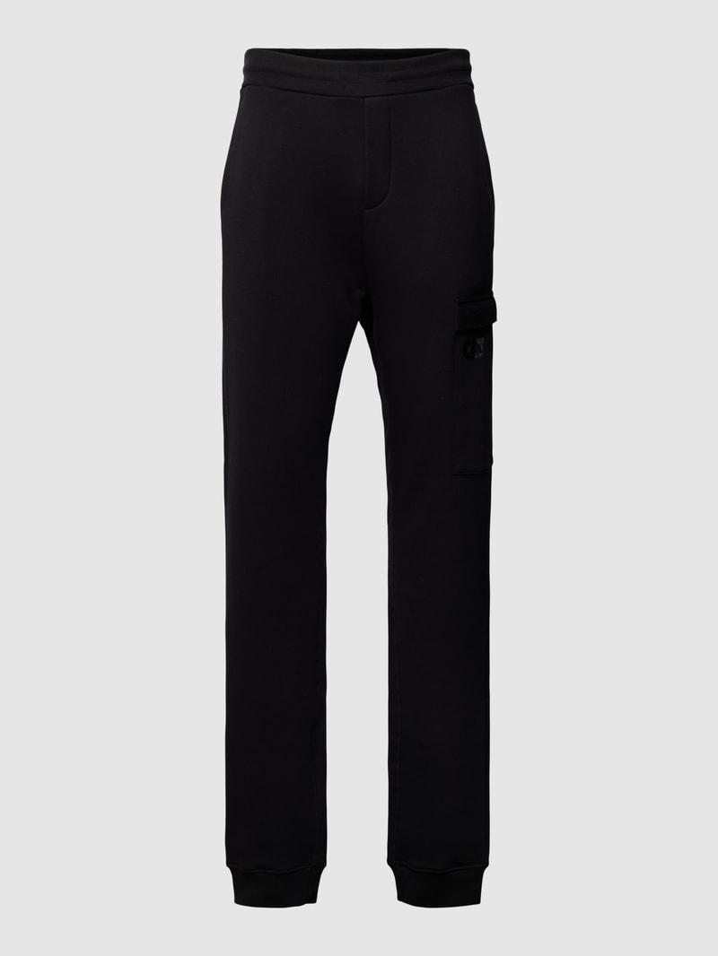 Sweatpants mit Cargotasche Modell 'PEOVA' in schwarz