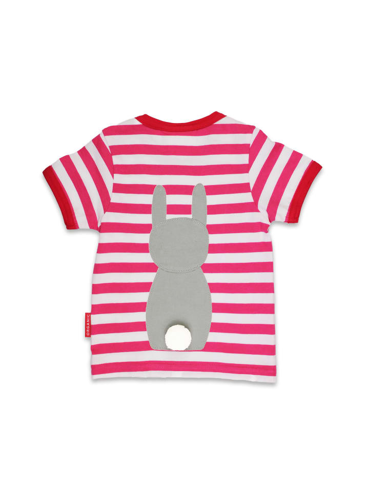 Toby Tiger T-Shirt mit Häschen Applikation in rosa günstig kaufen
