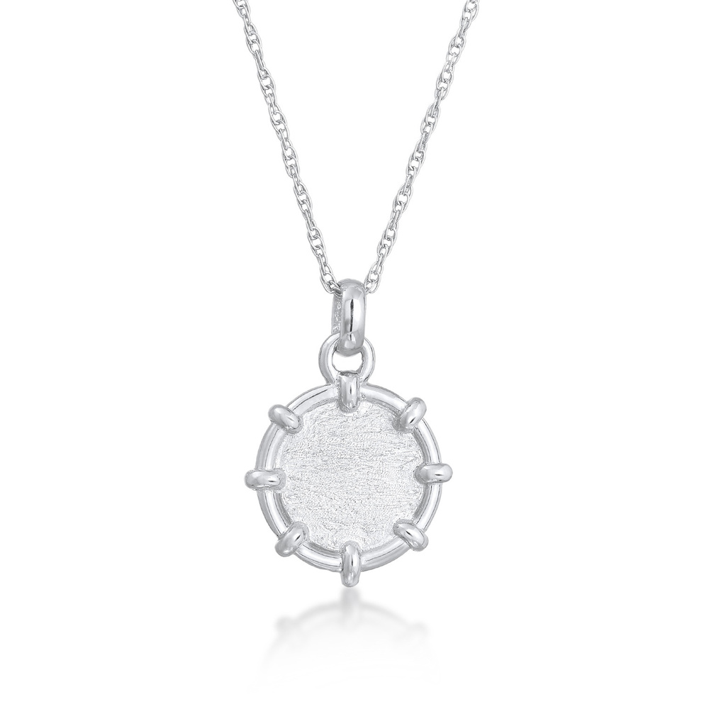 Elli Elli Collier Femme Pendentif Monnaie structuré en argent sterling 925 Bijoux