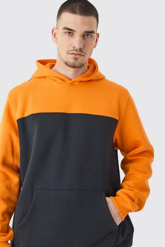 Tall Colorblock Hoodie in Orange