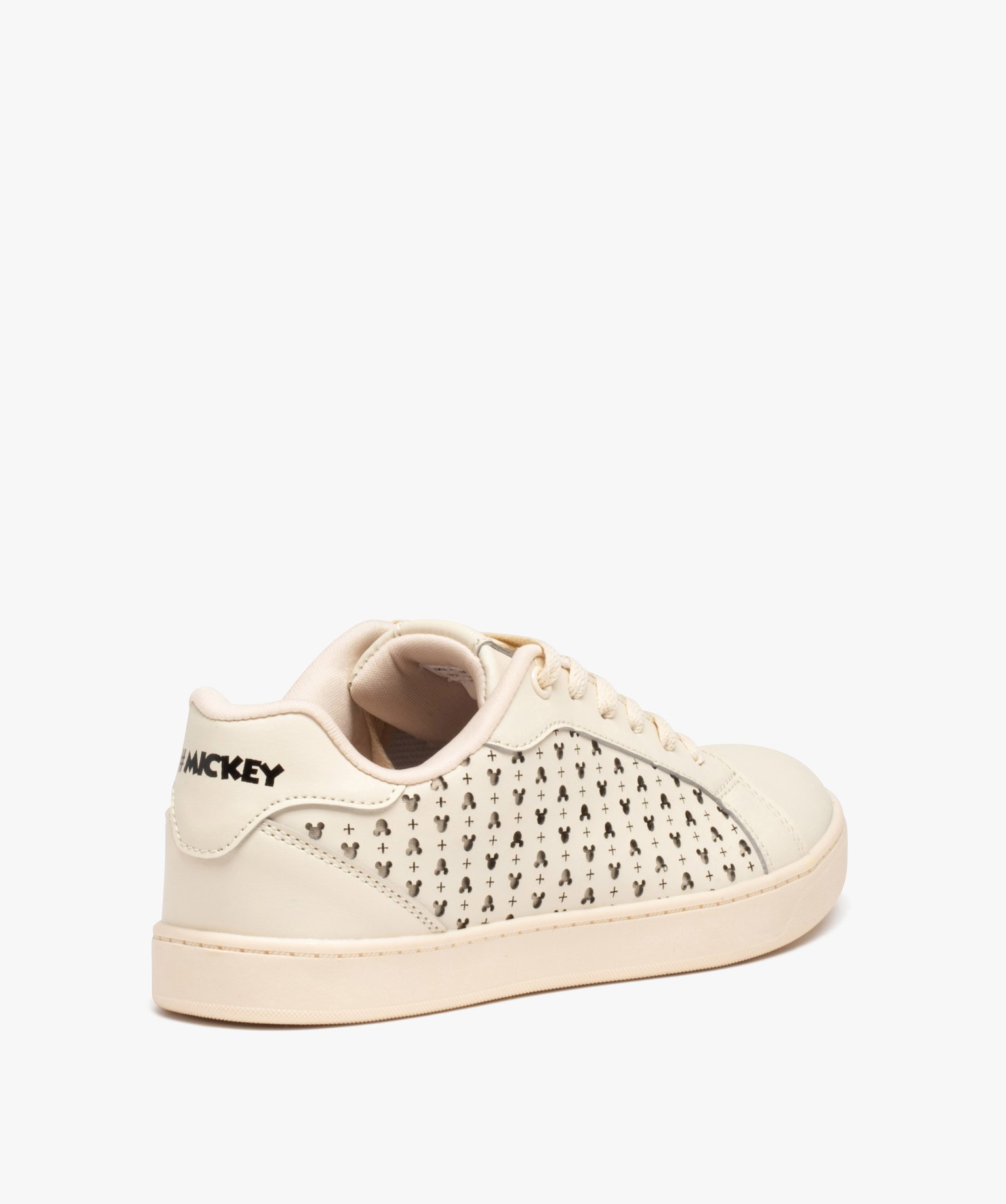 Baskets femme unies avec motifs ajourés Mickey - DS beige | GEMO
