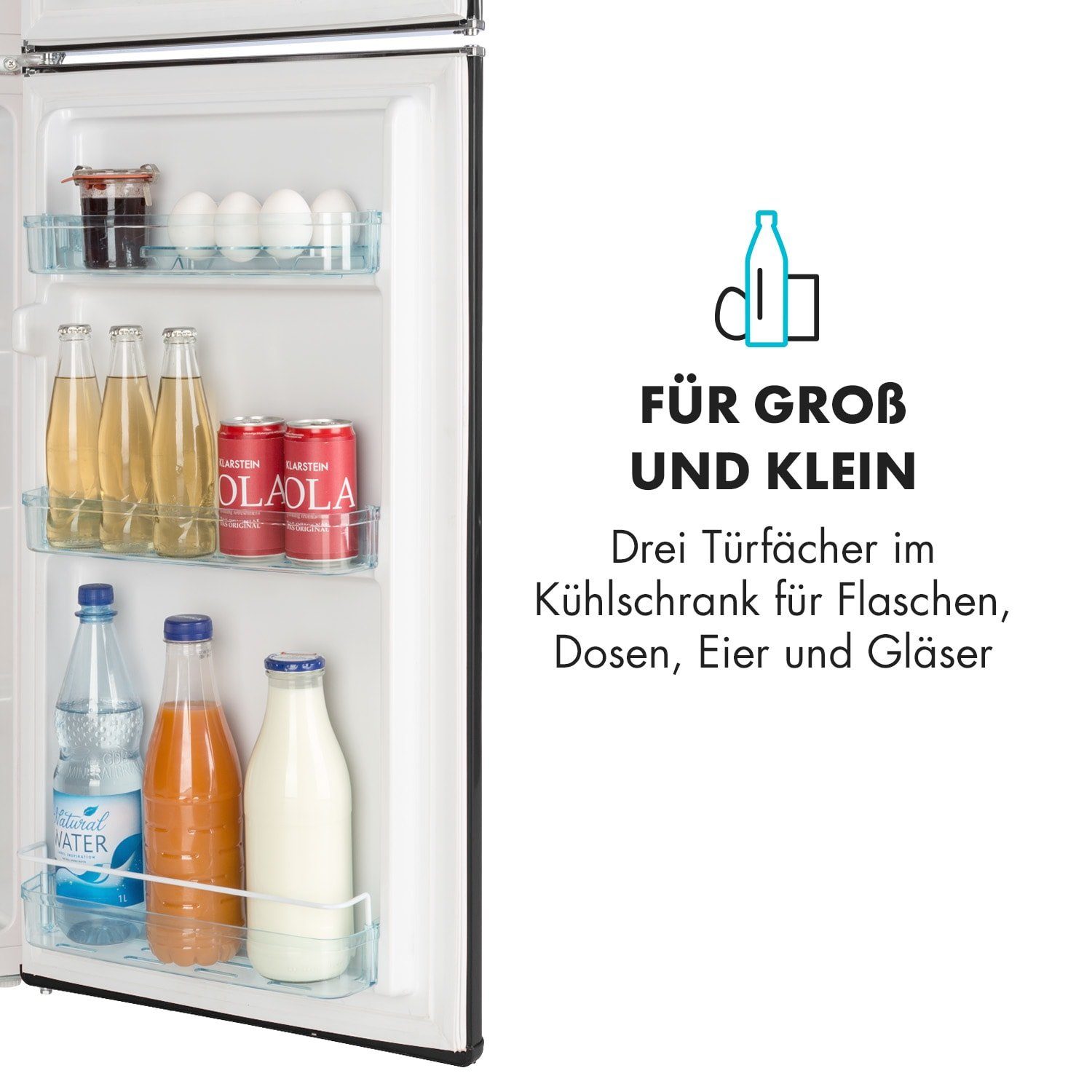 Klarstein Kühl-/Gefrierkombination CO2-AudreyB-R 10033193, 129.5 cm hoch, 45.5 cm breit