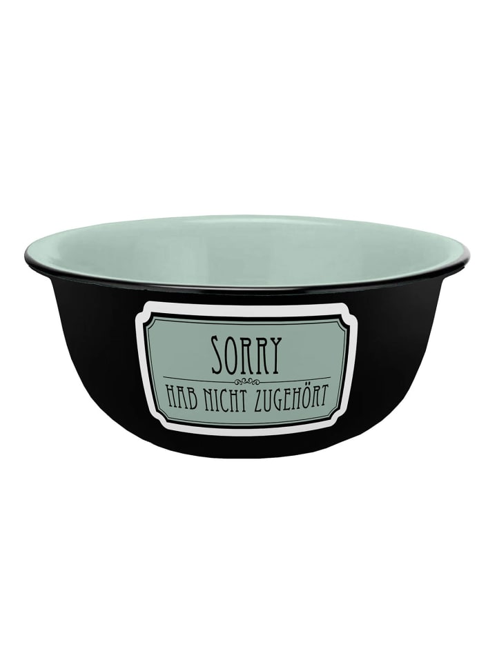 Geda Labels Müslischale Sorry Emaille-Optik in Schwarz - 600 ml günstig kaufen onesize
