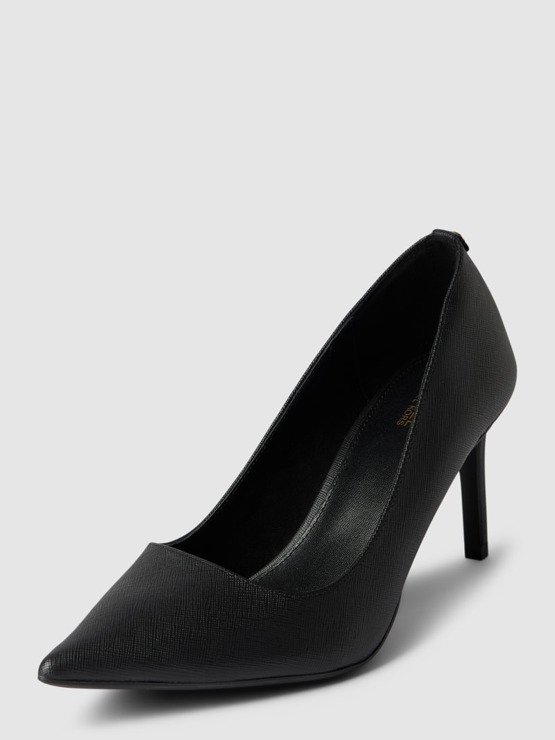 High Heels mit Label-Details Modell 'ALINA' in schwarz