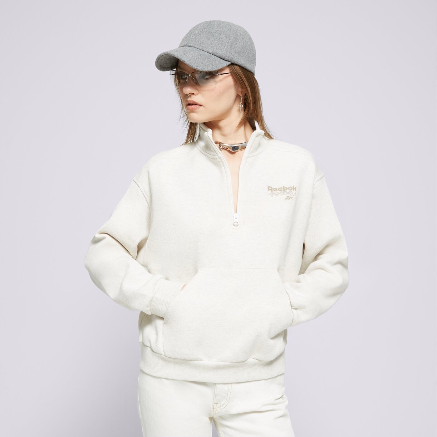 REEBOK SWEATSHIRT MIT REIßVERSCHLUSS RIE 1/4 ZIP Grün