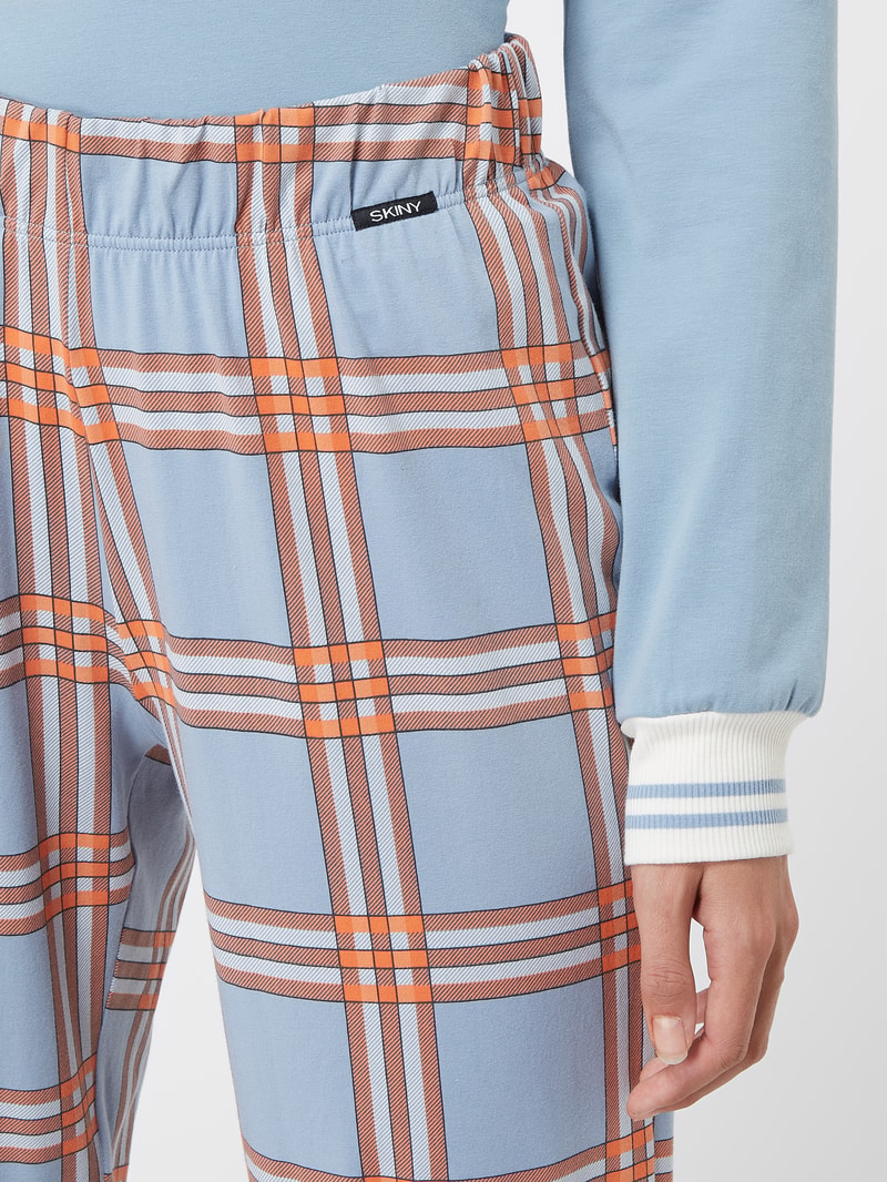 Pyjama-Hose mit Karomuster in hellblau